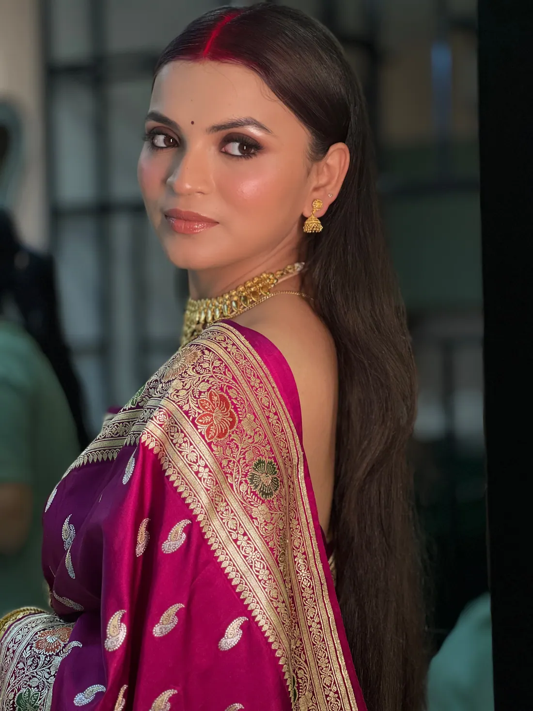 Magenta Line bridal makeup look by Charu Patel